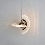 Lampadario Camera Da Letto A Forma Di Pianeta Rotante Dorato E Trasparente