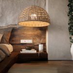 Lampadario Camera Da Letto Bali In Rattan Arrotondato