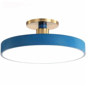 Lampadario Camera Da Letto Blu Petrolio LED Rotondo E Piatto