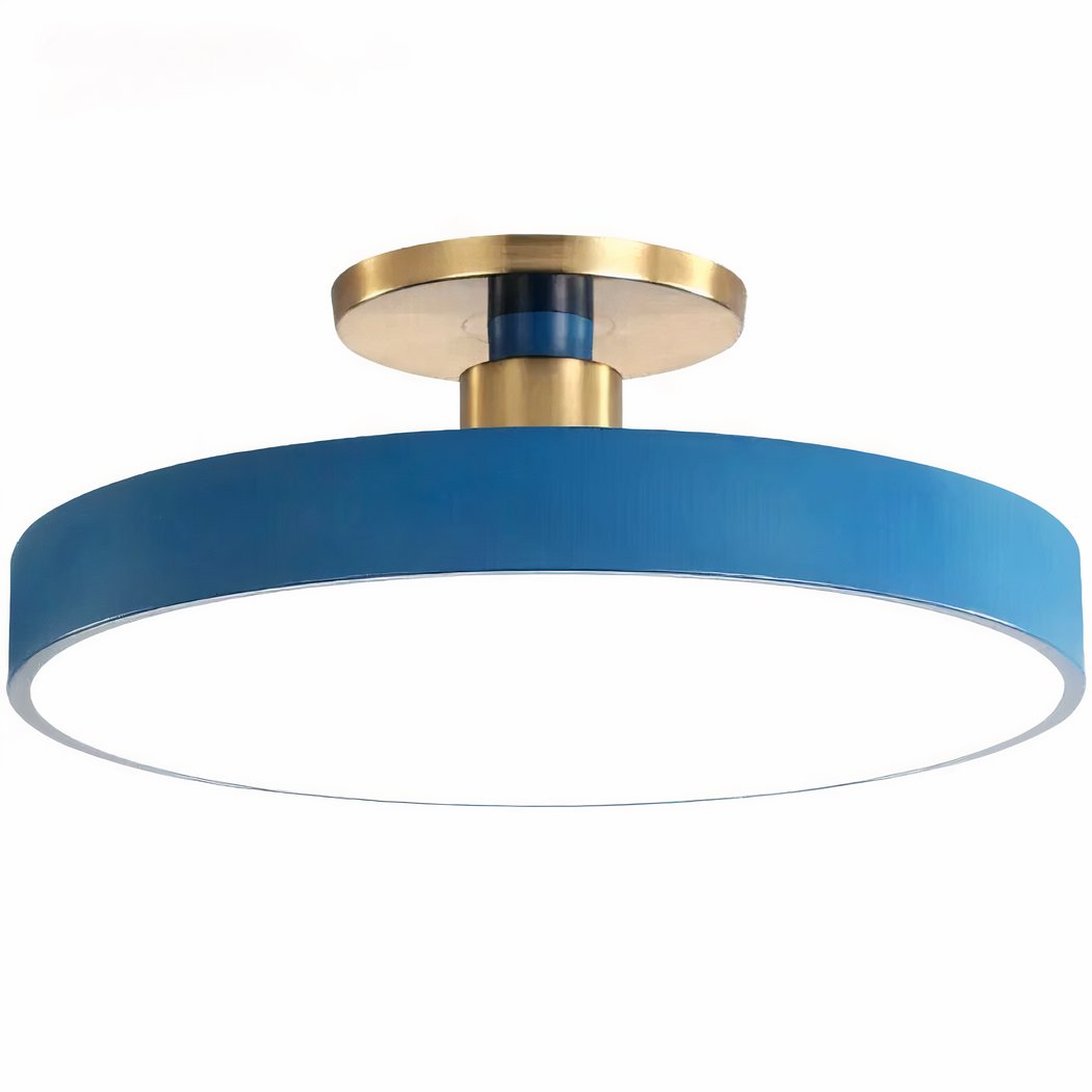 Lampadario Camera Da Letto Blu Petrolio LED Rotondo E Piatto