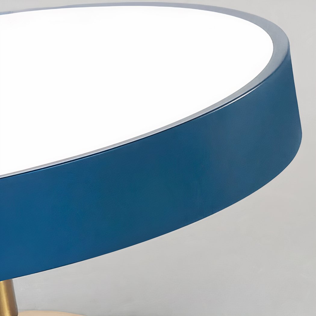 Lampadario Camera Da Letto Blu Petrolio LED Rotondo E Piatto – Vista 03