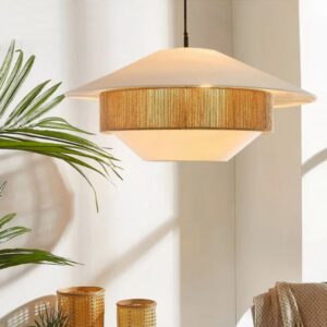 Lampadario Camera Da Letto Boho Giapponese Minimalista In Canapa Intrecciato A Mano