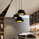 Lampadario Camera Da Letto Cappello A Bombetta LED Nera Moderno