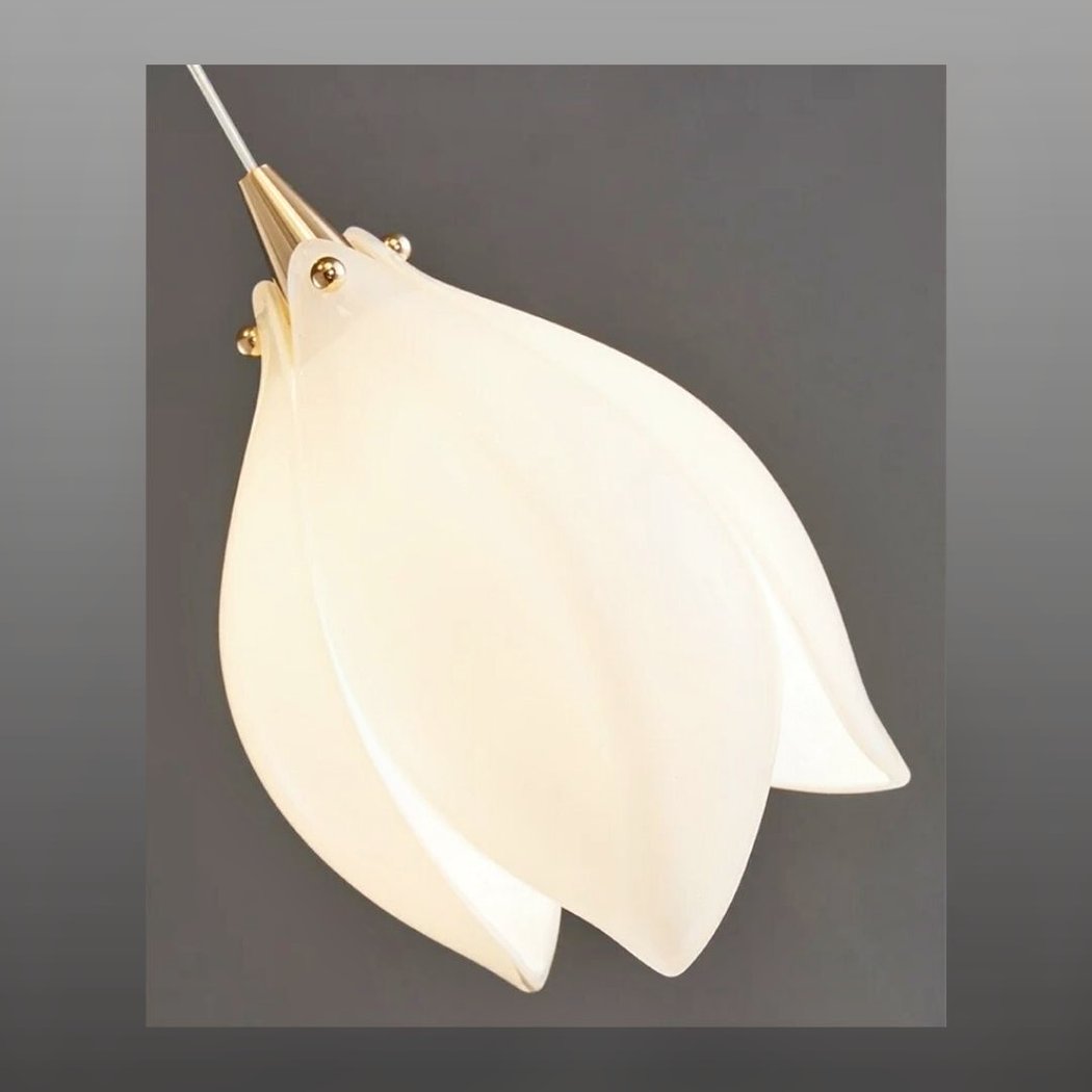 Lampadario Camera Da Letto Fiore Bianco In Ceramica A Forma Di Magnolia – Vista 06