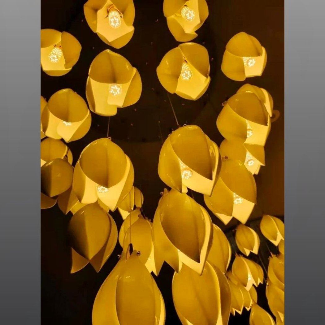 Lampadario Camera Da Letto Fiore Bianco In Ceramica A Forma Di Magnolia – Vista 10