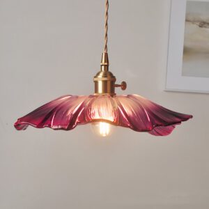 Lampadario Camera Da Letto Fiore In Vetro Rosa