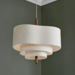 Lampadario Camera Da Letto Giapponese Contemporaneo In Tessuto Beige