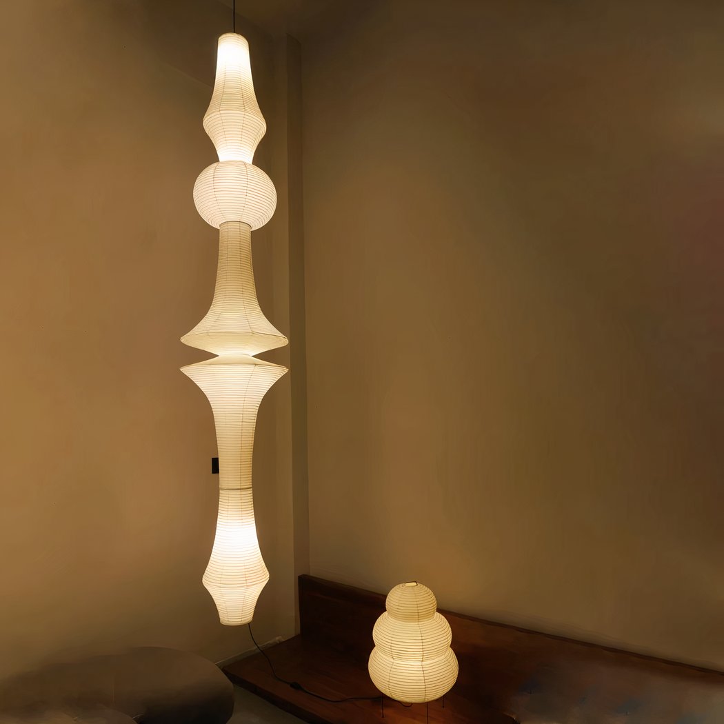 Lampadario Camera Da Letto Grande Bianca In Carta Giapponese – Vista 02