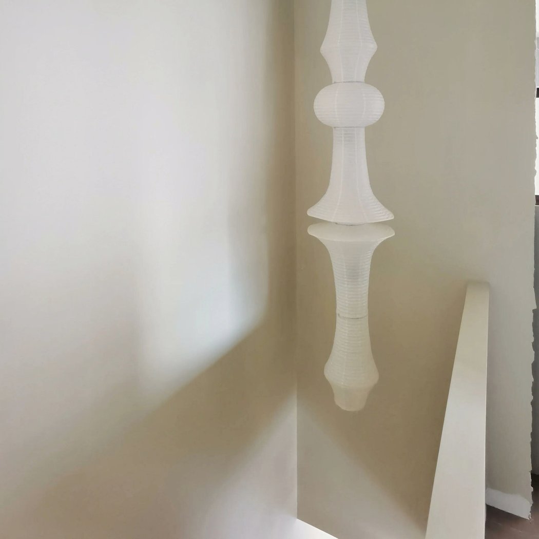 Lampadario Camera Da Letto Grande Bianca In Carta Giapponese – Vista 06