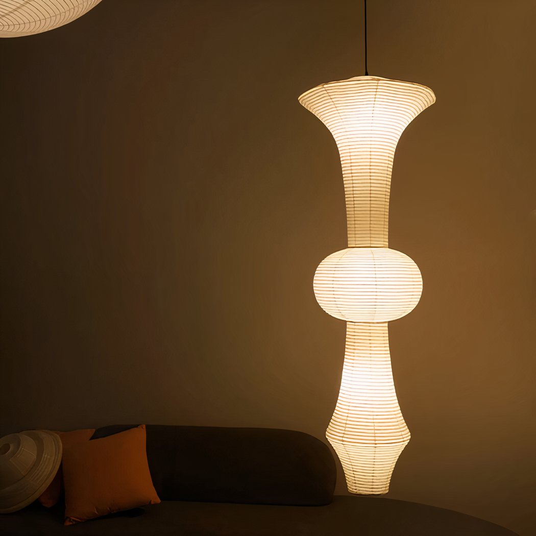 Lampadario Camera Da Letto Grande Bianca In Carta Giapponese – Vista 13