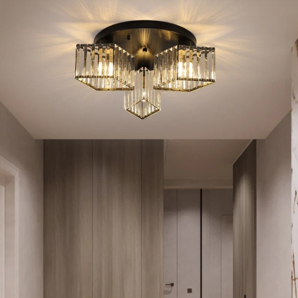 Lampadario Camera Da Letto In Cristallo Con Effetto Luminoso Unico – Vista 02