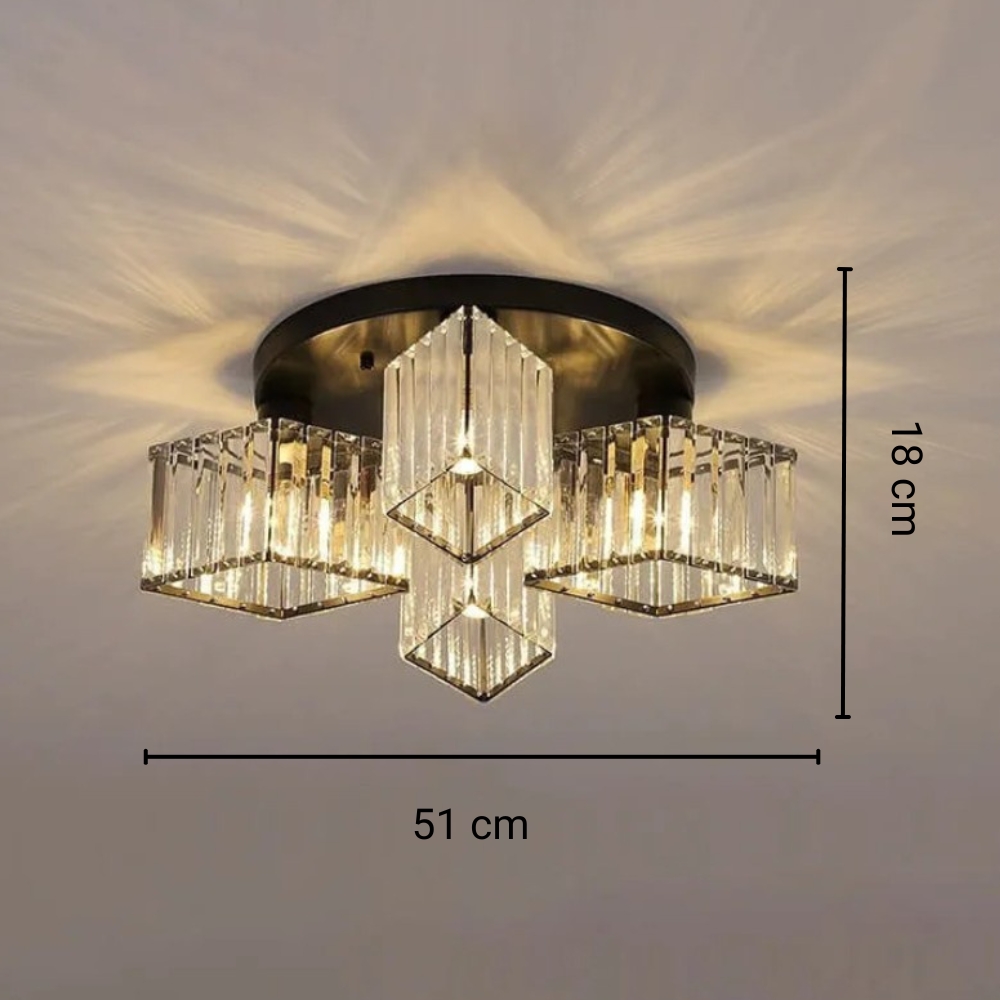 Lampadario Camera Da Letto In Cristallo Con Effetto Luminoso Unico – Vista 06