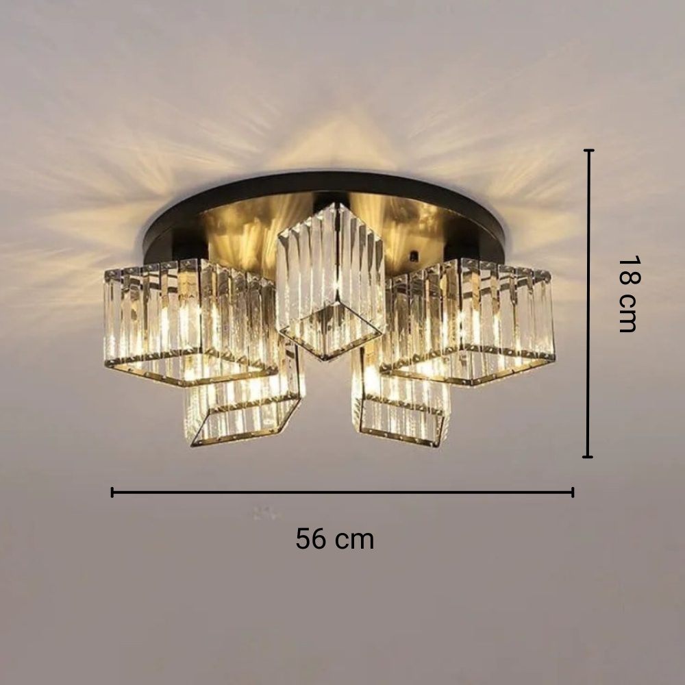Lampadario Camera Da Letto In Cristallo Con Effetto Luminoso Unico – Vista 07