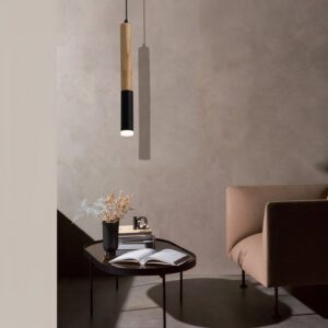 Lampadario Camera Da Letto In Legno LED A Forma Di Tubo