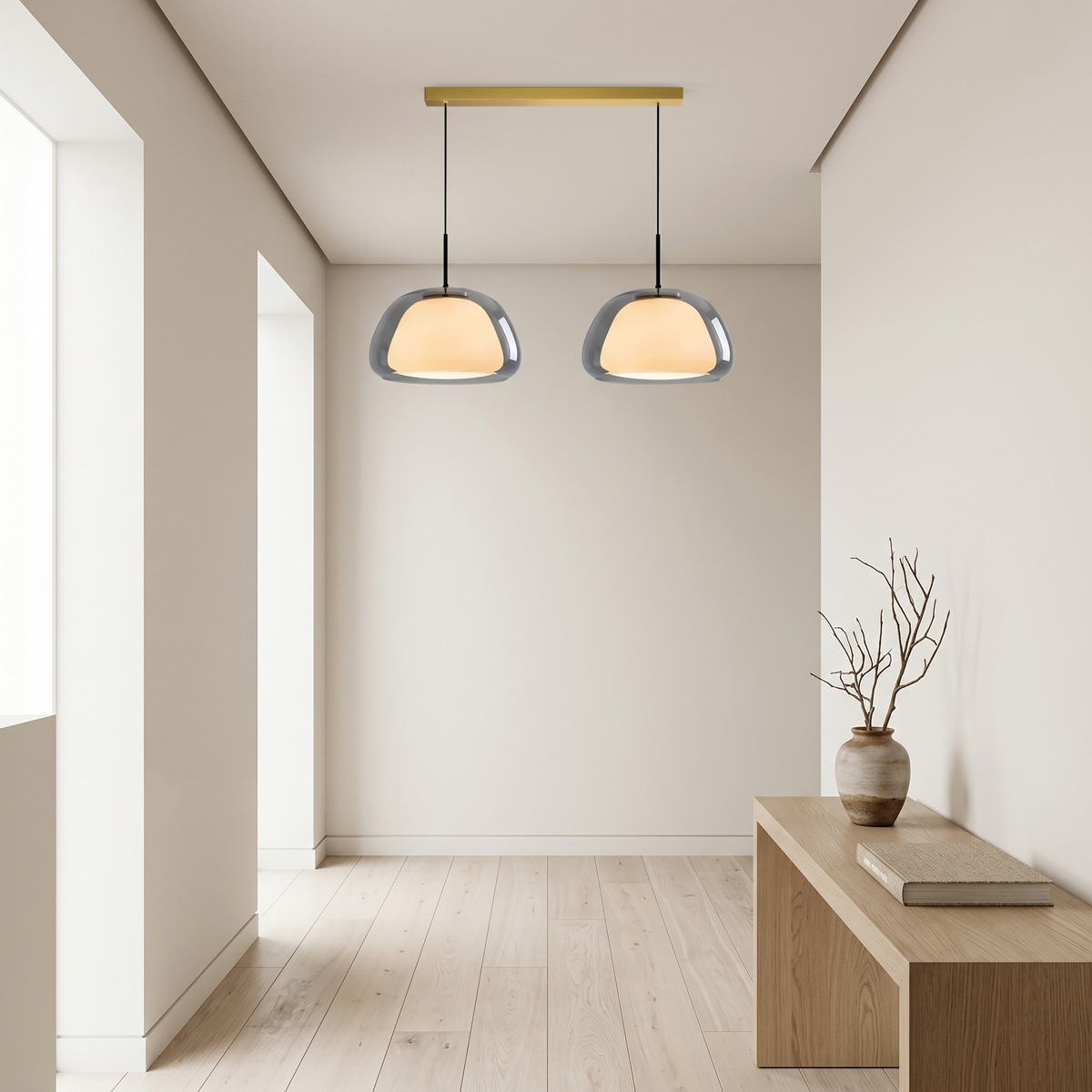 Lampadario Camera Da Letto In Vetro Colorato Ispirazione Nordica Minimalista – Vista 02