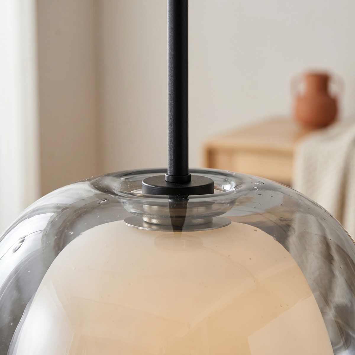 Lampadario Camera Da Letto In Vetro Colorato Ispirazione Nordica Minimalista – Vista 03
