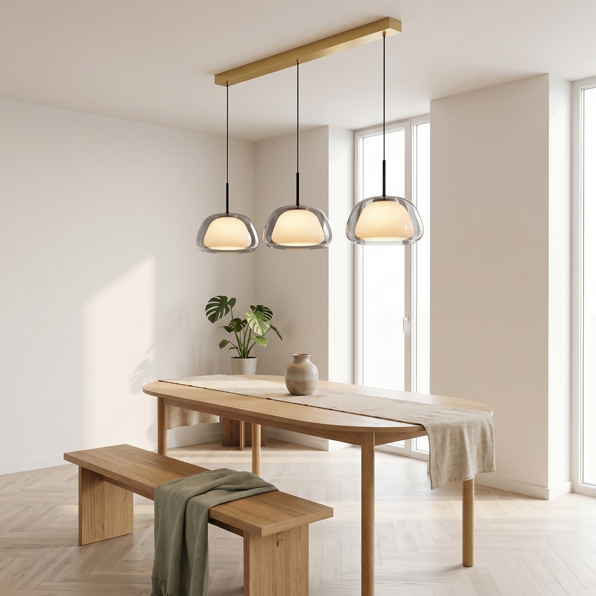 Lampadario Camera Da Letto In Vetro Colorato Ispirazione Nordica Minimalista – Vista 05