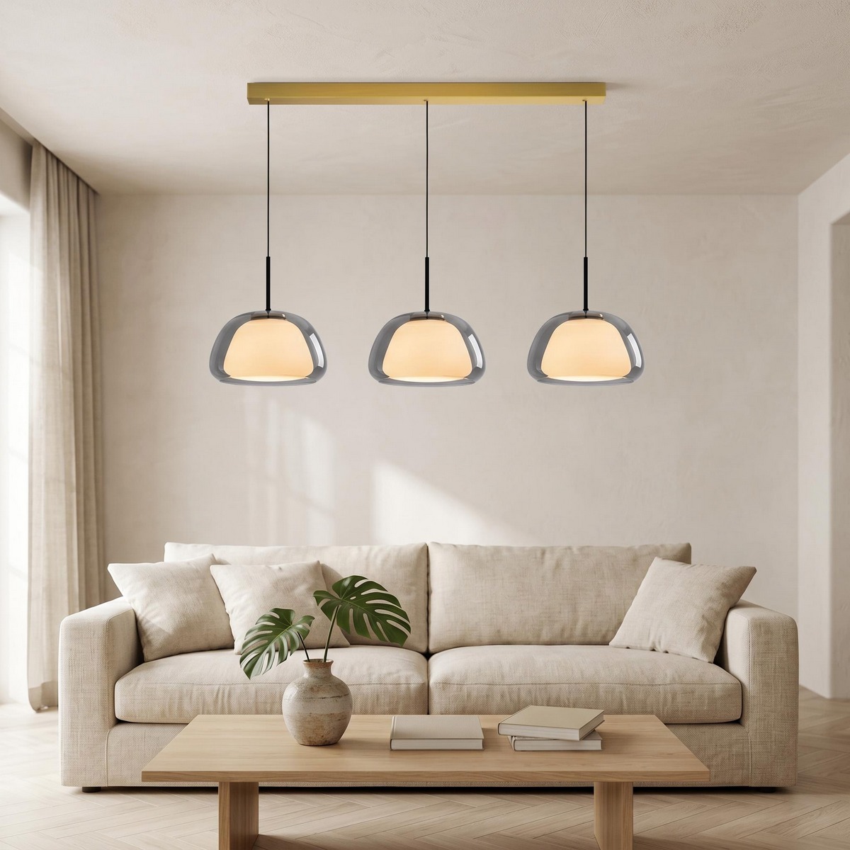 Lampadario Camera Da Letto In Vetro Colorato Ispirazione Nordica Minimalista – Vista 07