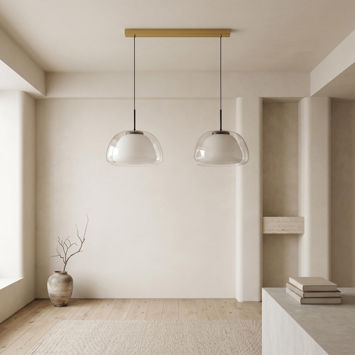 Lampadario Camera Da Letto In Vetro Colorato Ispirazione Nordica Minimalista – Vista 10
