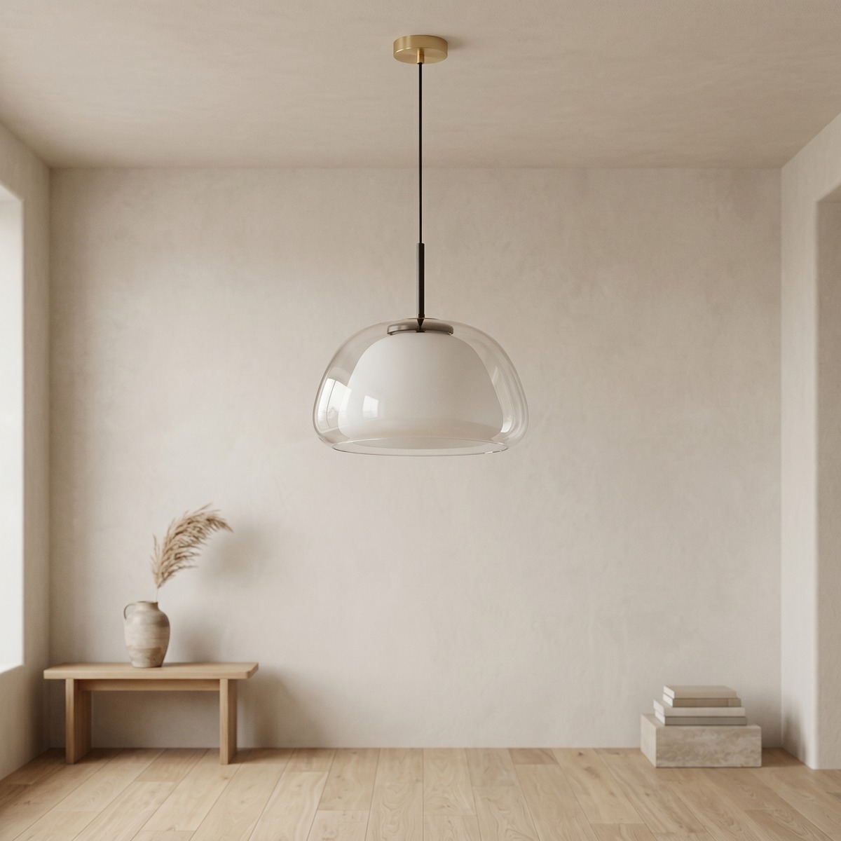 Lampadario Camera Da Letto In Vetro Colorato Ispirazione Nordica Minimalista – Vista 12