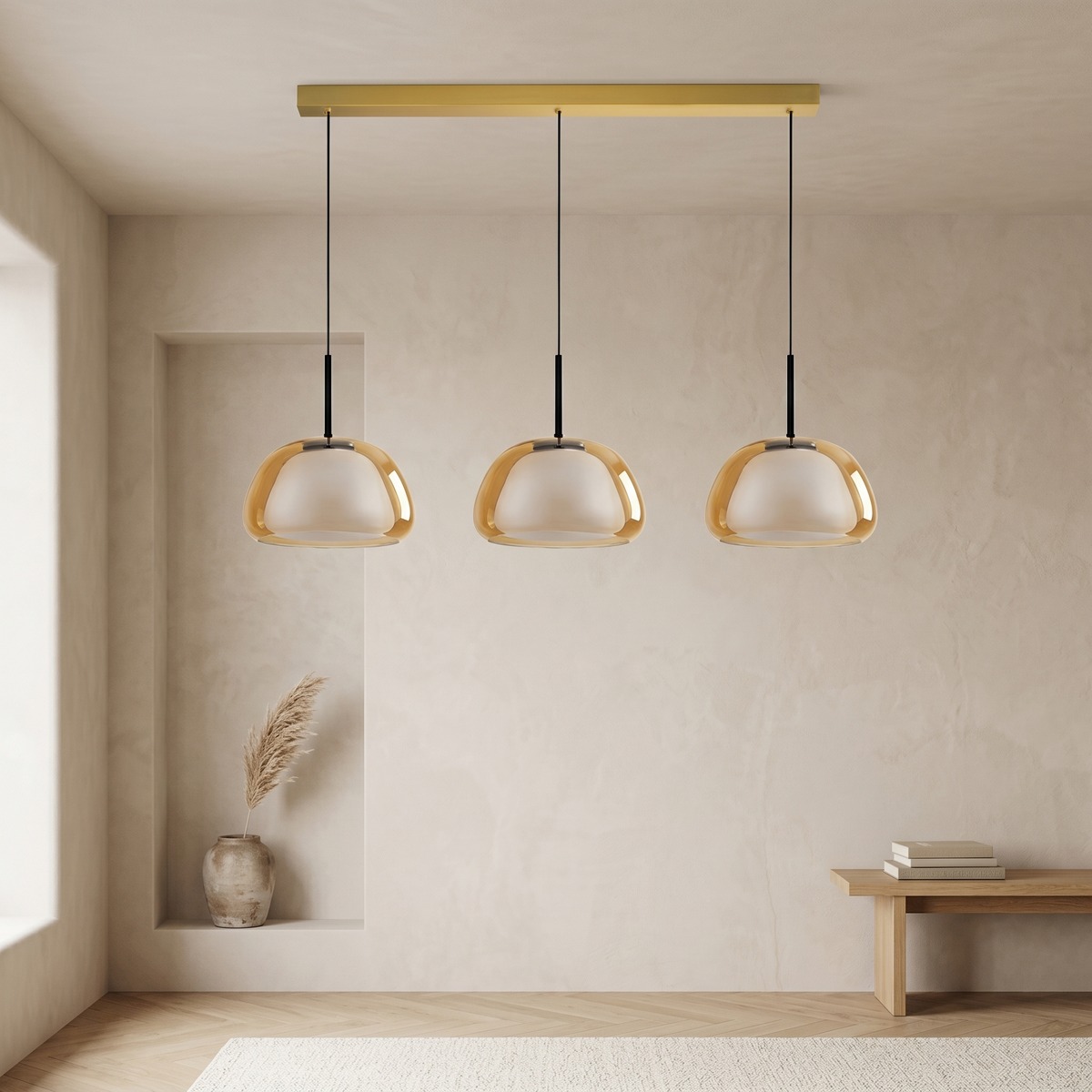 Lampadario Camera Da Letto In Vetro Colorato Ispirazione Nordica Minimalista – Vista 15