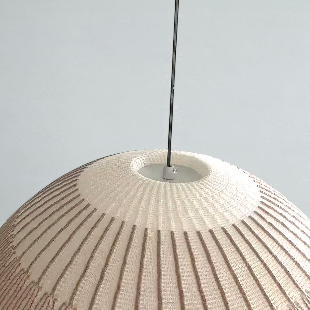 Lampadario Camera Da Letto Japandi A Luce Soffusa Con Trama Intrecciata – Vista 09