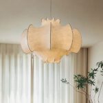Lampadario Camera Da Letto Japandi In Seta Rilievi Organici