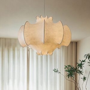 Lampadario Camera Da Letto Japandi In Seta Rilievi Organici