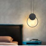 Lampadario Camera Da Letto LED Design Minimalista Anello Nero