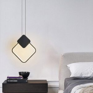 Lampadario Camera Da Letto LED Design Minimalista Rombo Nero