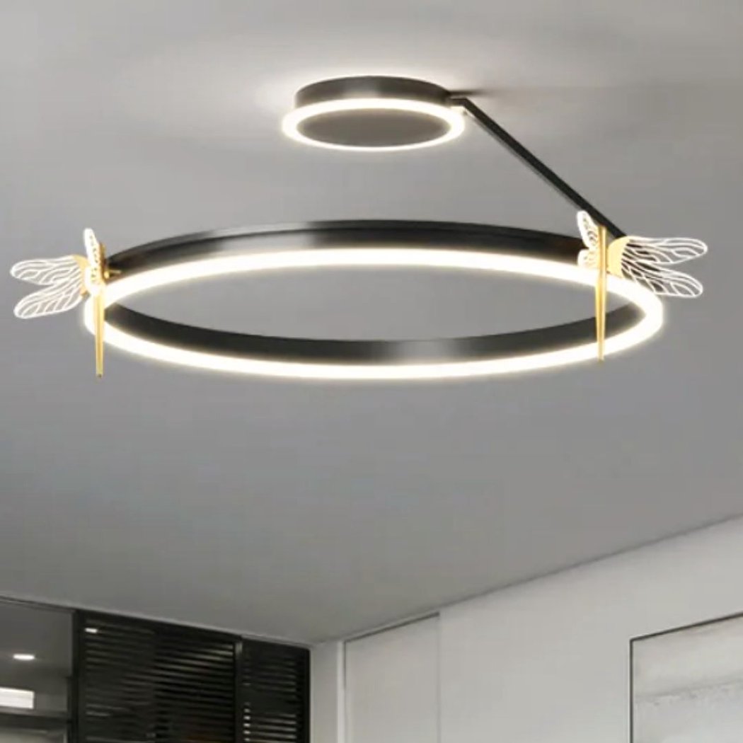 Lampadario Camera Da Letto LED Libellula Rotondo Da Soffitto Dal Design Moderno – Vista 03