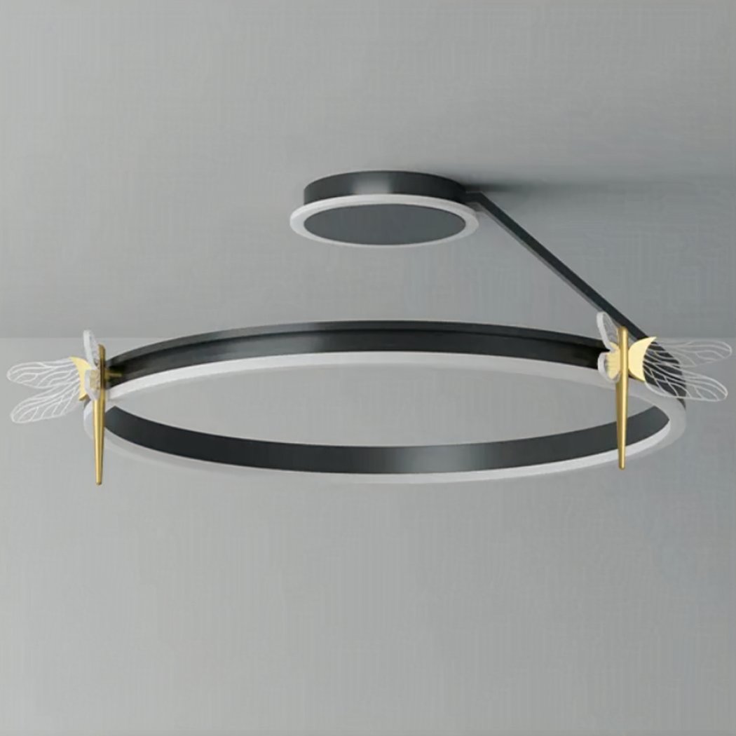 Lampadario Camera Da Letto LED Libellula Rotondo Da Soffitto Dal Design Moderno – Vista 04