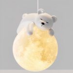 Lampadario Camera Da Letto LED Moderno E Minimalista In Forma D’orsetto In Resina