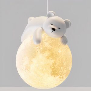 Lampadario Camera Da Letto LED Moderno E Minimalista In Forma D’orsetto In Resina