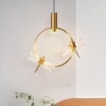 Lampadario Camera Da Letto Libellula Dorato Dal Design Moderno
