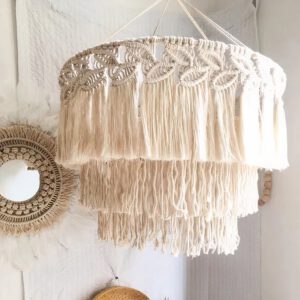 Lampadario Camera Da Letto Macramè Con Paralume Con Frange