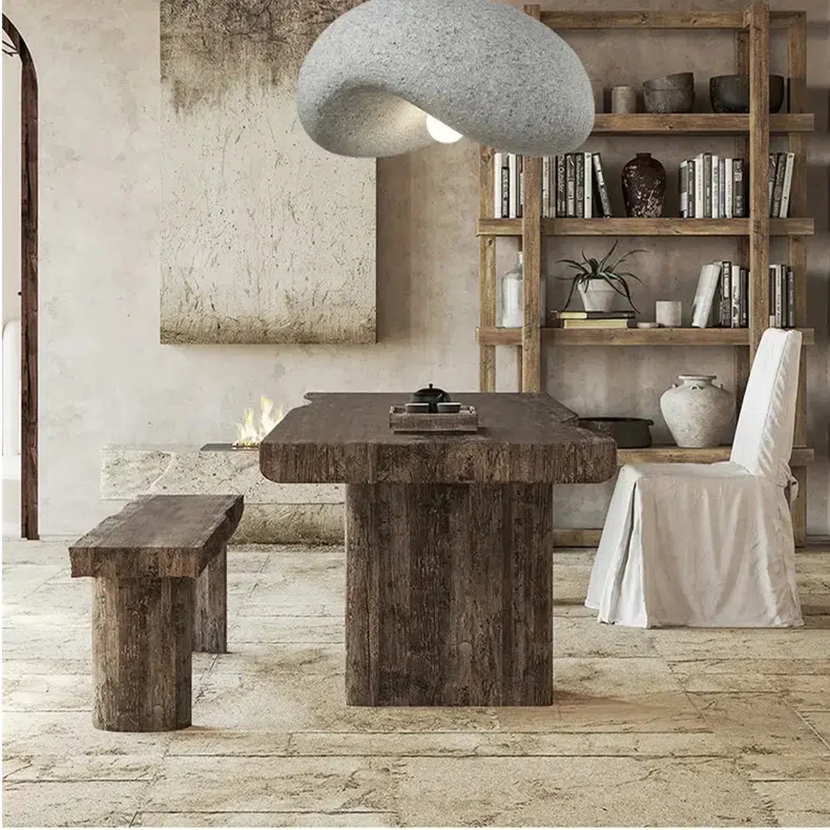 Lampadario Camera Da Letto Minimalista Japandi Wabi-Sabi – Vista 02