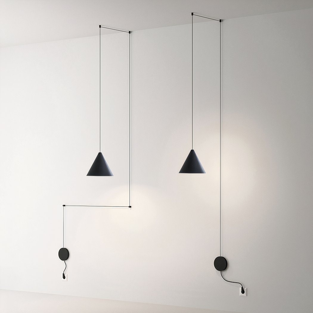 Lampadario Camera Da Letto Minimalista Moderno Con Cavo A Vista Decorativo – Vista 04