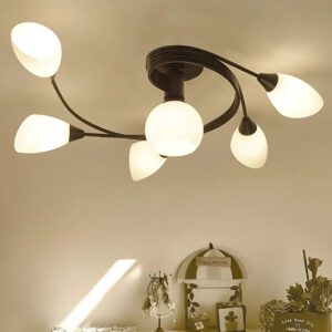 Lampadario Camera Da Letto Nera Dal Design Floreale