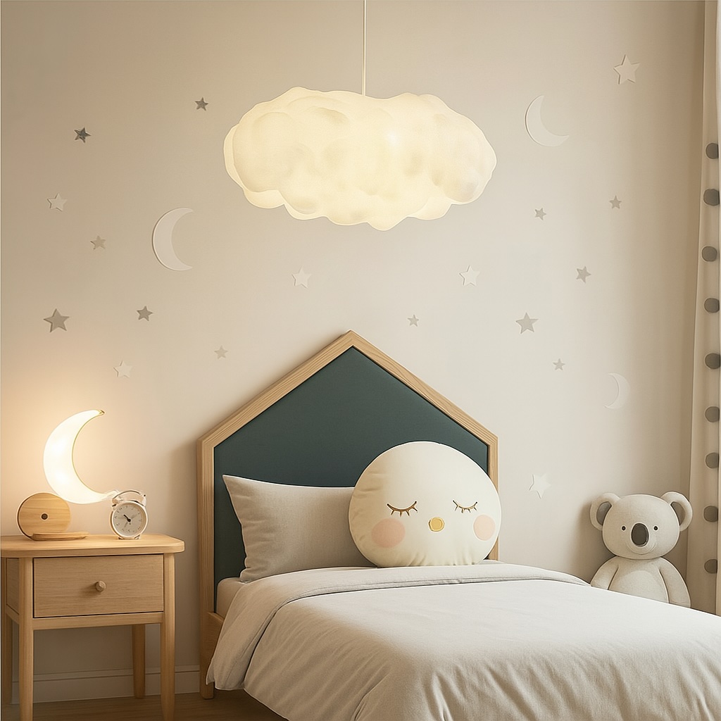 Lampadario Camera Da Letto Nuvola Bianca Per Cameretta – Vista 03