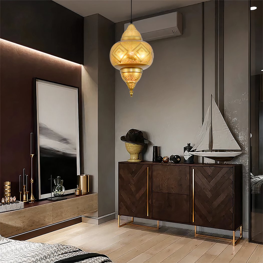 Lampadario Camera Da Letto Orientale Dal Design Rétro Arrotondato – Vista 04