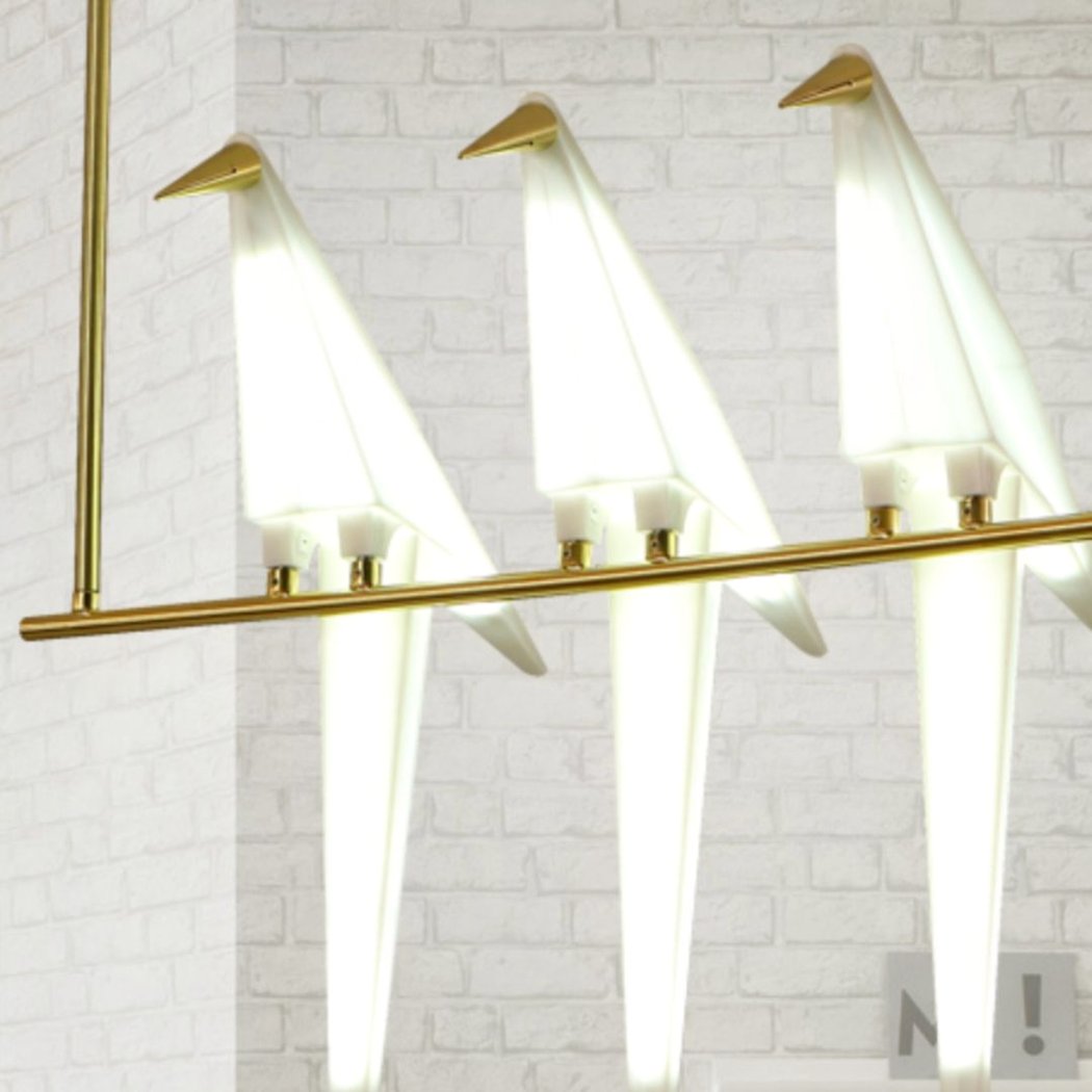 Lampadario Camera Da Letto Origami A Forma Di Uccello Design Nordico – Vista 04