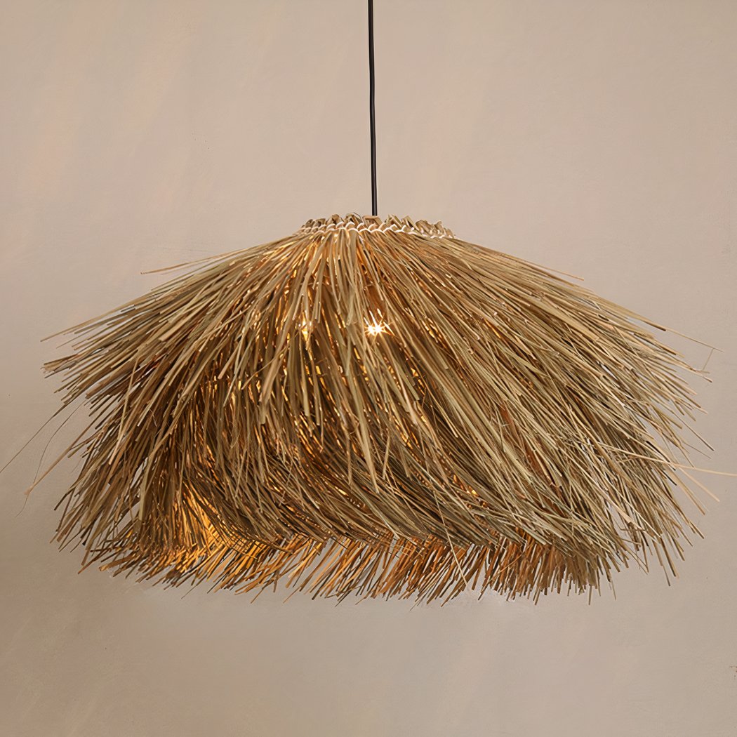 Lampadario Camera Da Letto Paglia In Stile Vintage Per Soggiorno – Vista 02