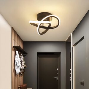 Lampadario Camera Da Letto Per Bagno LED Nera Minimalista E Moderno