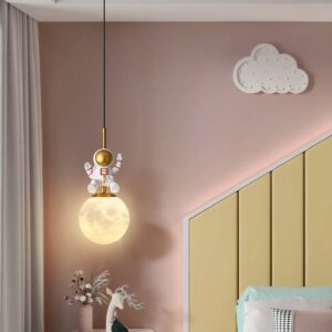 Lampadario Camera Da Letto Per Cameretta A Forma Di Luna Con Astronauta