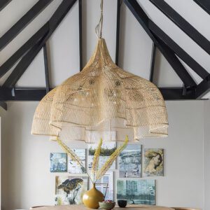 Lampadario Camera Da Letto Rattan Moderno A Petali