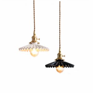 Lampadario Camera Da Letto Retrò Art Déco In Ceramica Nera Oppure Bianca