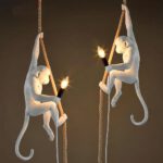 Lampadario Camera Da Letto Scimmia Bianco Appeso A Una Corda