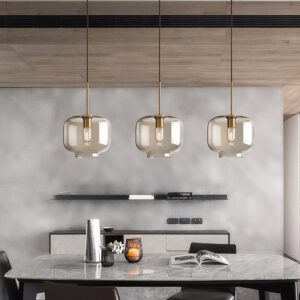 Lampadario Camera Da Letto Vetro Fumé In Stile Industriale Nordico Lussuoso