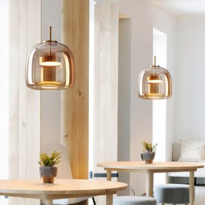 Lampadario Camera Da Letto Vetro Fumé LED Dal Design Moderno